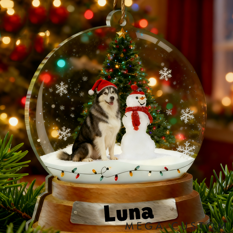 Personalized Pet Lover Snow Globe Winter Theme Ornament