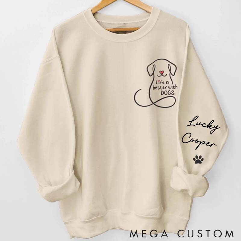 Personalized Dog Lover My Emotional Support Squad Classic Sweatshirts