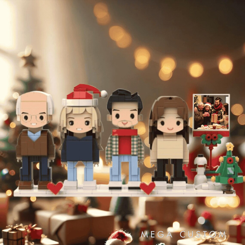 Personalized Custom Family Brick Figure Set - Personalized  Minifigure Building Block Toy, Custom Photo Family Gift for Home Decor