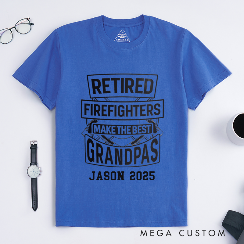 Personalized Fireman Retired Firefighters Make the Best Grandpas Design Gift for Firefighter T-Shirt