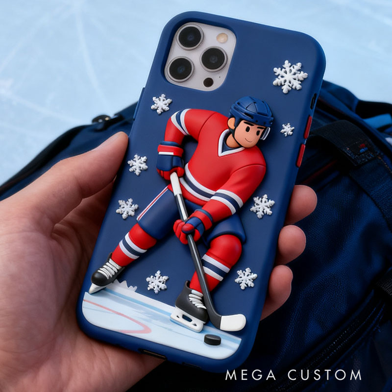 Ice Hockey 3D for iPhone 17 16 15 14 13 Pro Max Silicone Phone Case Cover