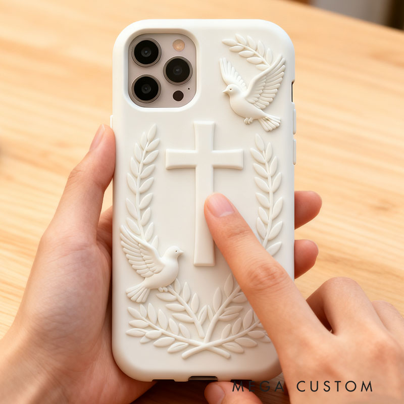 Cross 3D for iPhone 17 16 15 14 13 Pro Max Silicone Phone Case Cover Blue