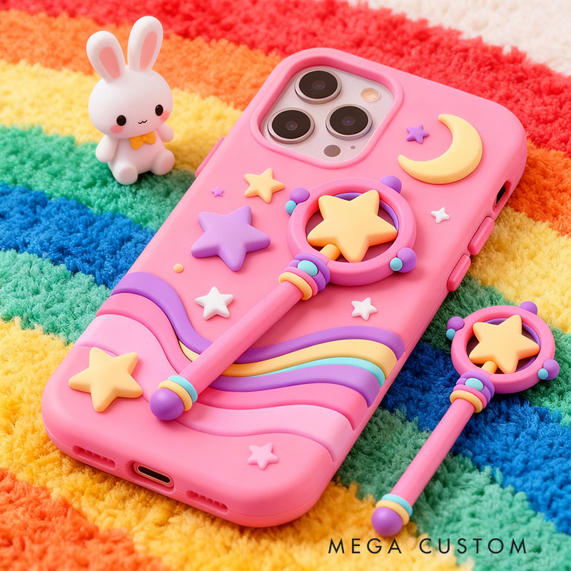 Magic Wand 3D for iPhone 17 16 15 14 13 Pro Max Silicone Phone Case Cover