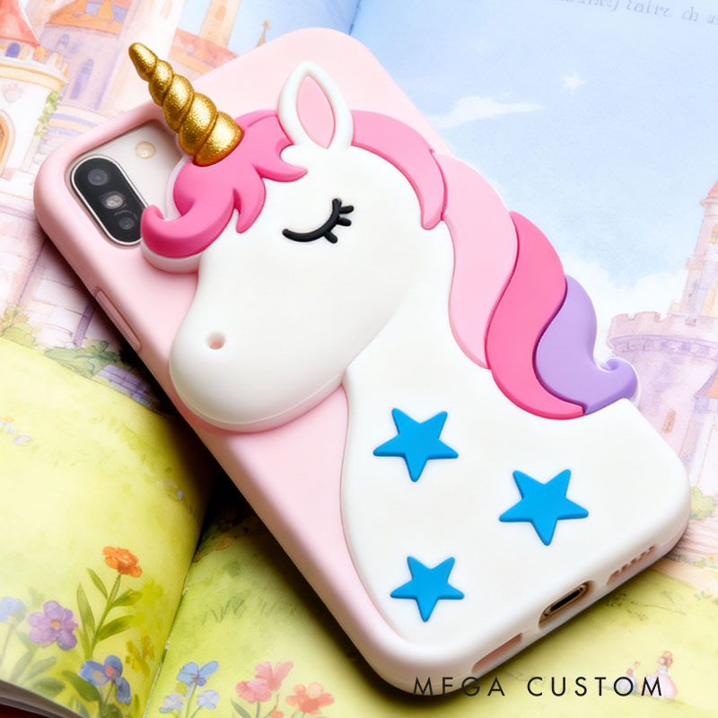 White Dream Horse 3D for iPhone 17 16 15 14 13 Pro Max Silicone Phone Case Cover