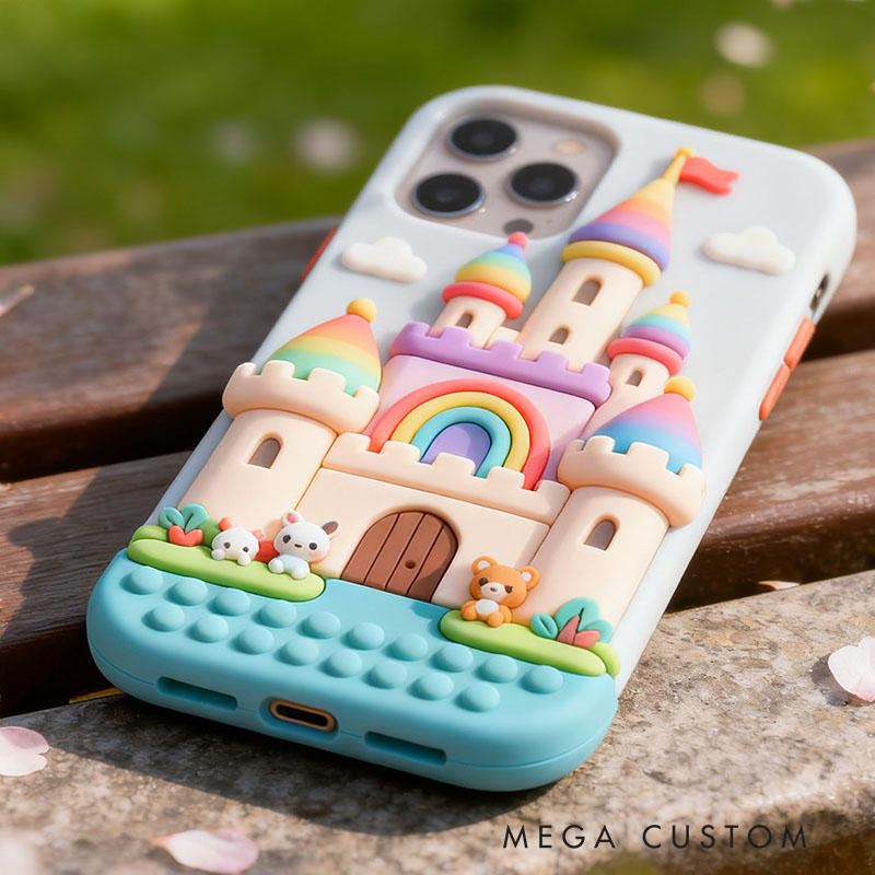 Cartoon Castle 3D for iPhone 17 16 15 14 13 Pro Max Silicone Phone Case Cover