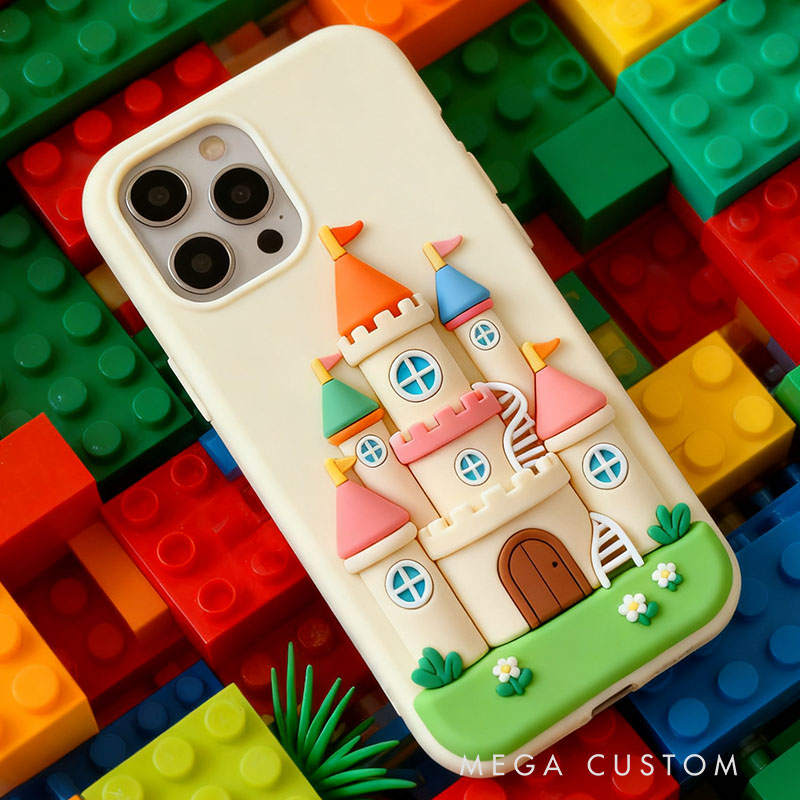 Cartoon Castle 3D for iPhone 17 16 15 14 13 Pro Max Silicone Phone Case Cover