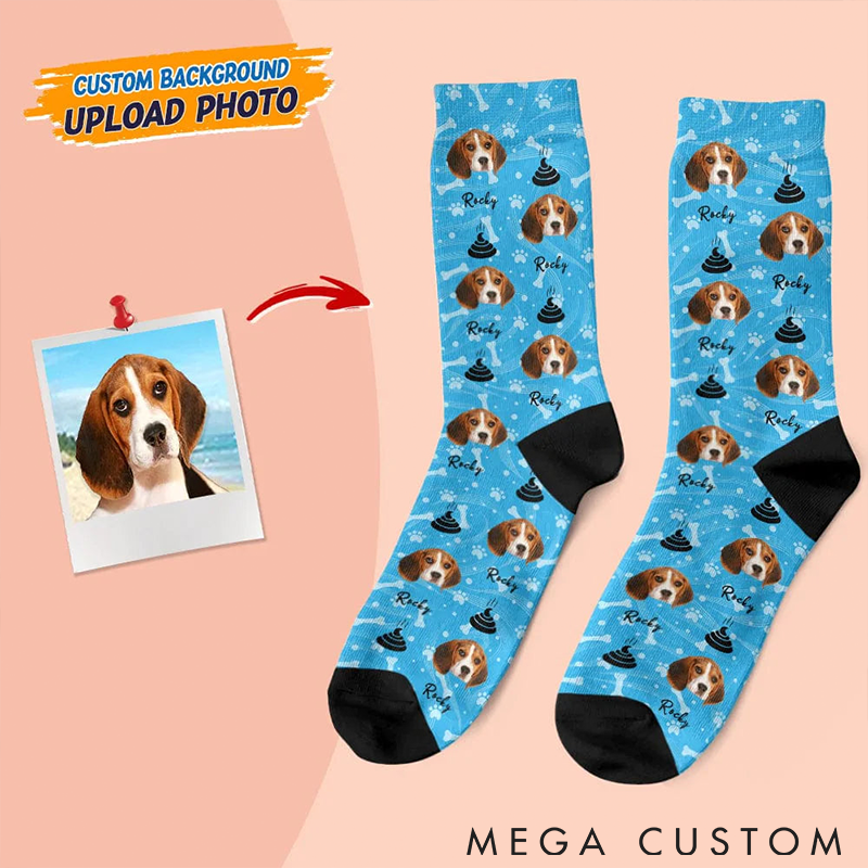 Personalized Pet Lover Custom Photo Dog Comfortable Mid-Calf Socks