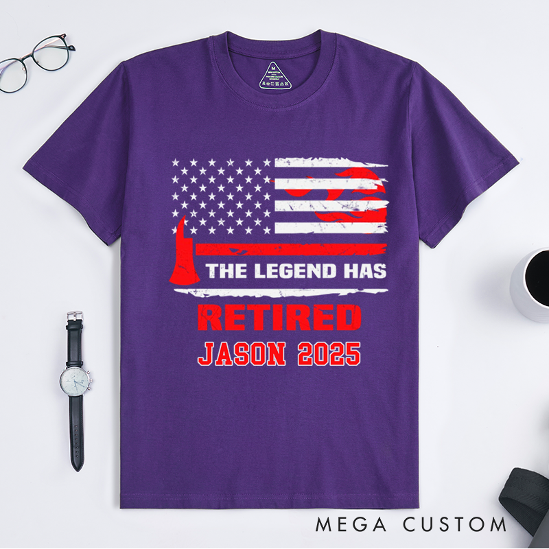 Personalized Fireman The Legend Has Retired Design Gift for Firefighter T-Shirt