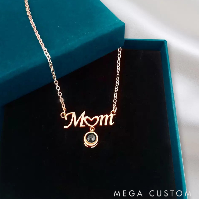 Mom Necklace that Projects Custom Picture Projection