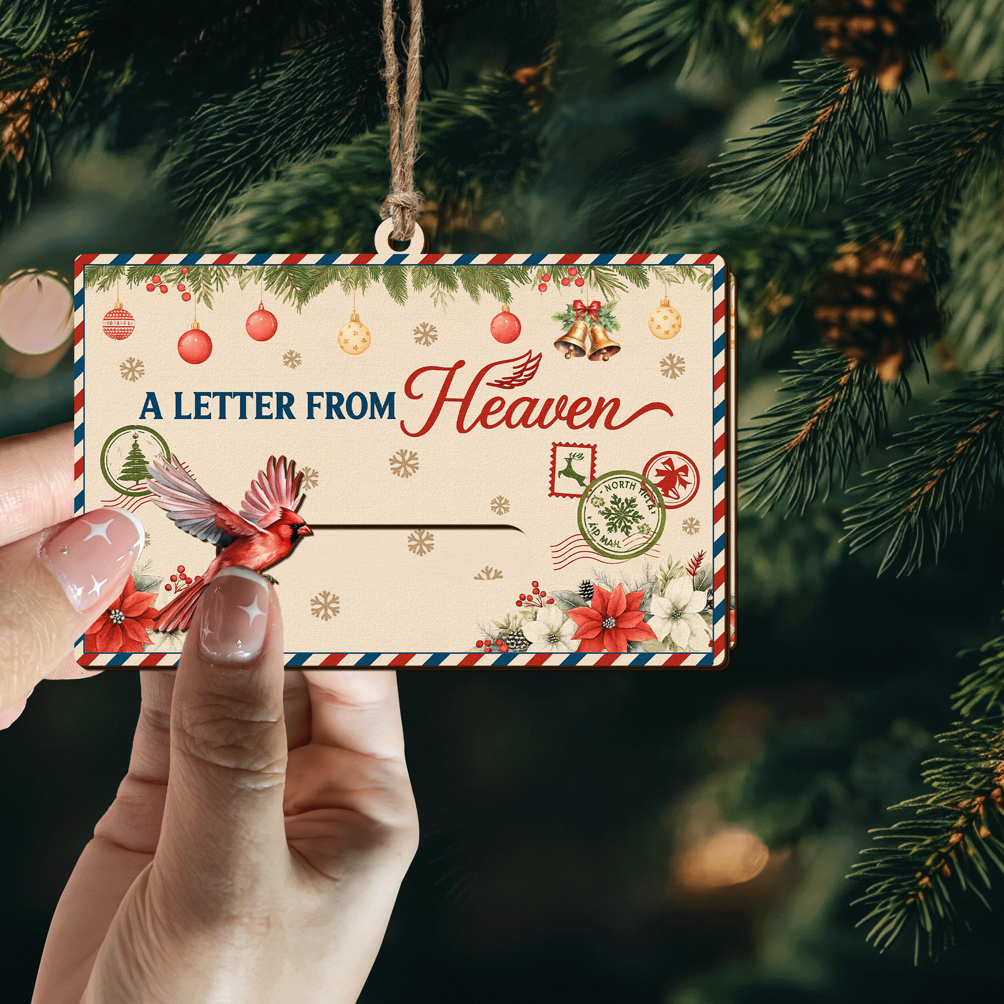 Personalized Wooden Slider Photo Ornament A Letter From Heaven Memorial Gifts Christmas Ornament