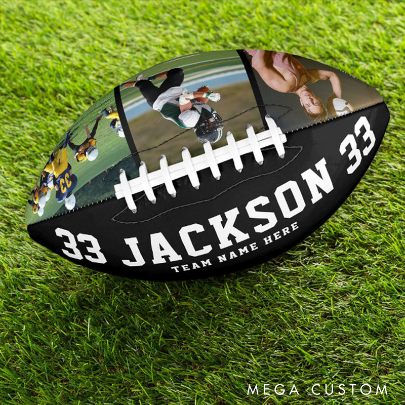 Personalized American Football with Custom Photo and Name for Celebrate Your Coach