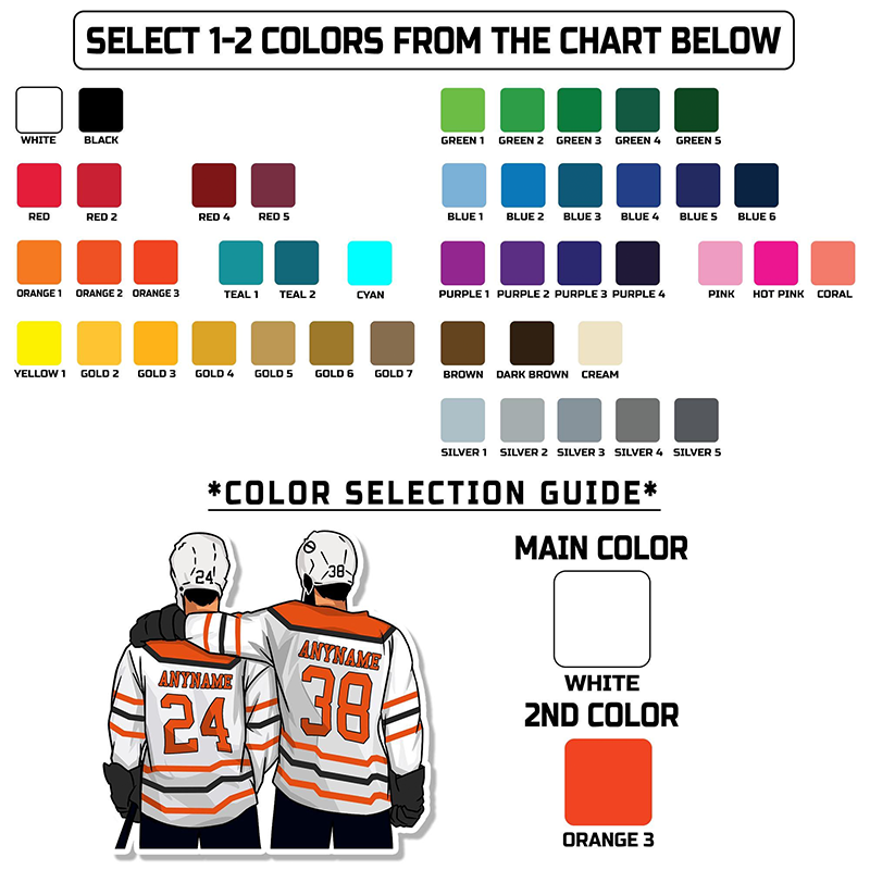 Personalized Hockey Duo Sticker with Custom Names, Jersey Numbers