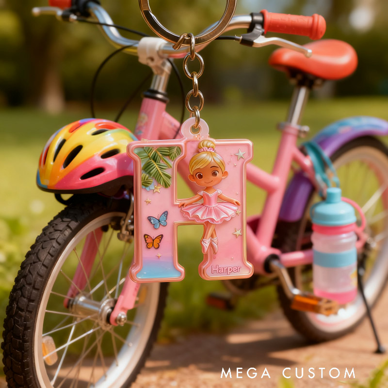 Personalized Ballet Dancer Acrylic Keychain with Your Own Name Hair Color Gift for Girls for Dance Lovers for Birthday Christmas Holiday Unique Presents