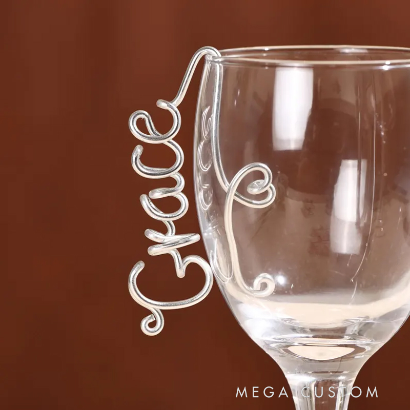 Personalized Name Wine Glass Decorations, Custom Wedding Seating Card Settings, Wine Tour Gifts, Party Champagne Glass Labels,Decoration