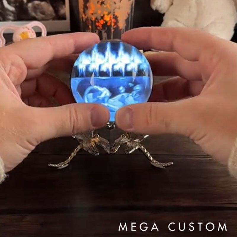 Personalized Video Crystal Ball Ultrasound Video Gift for Mom