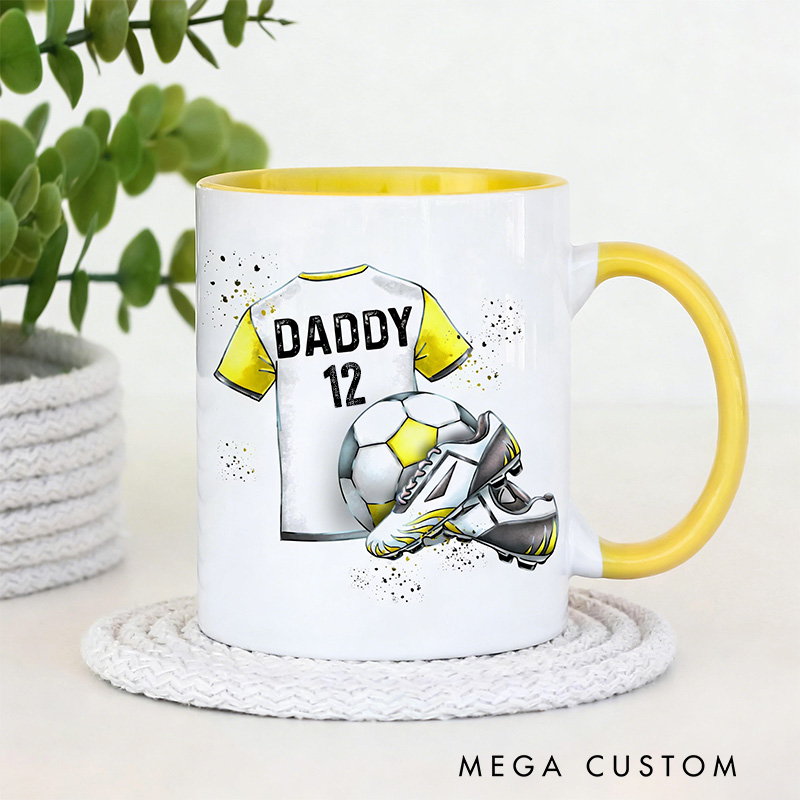 Personalized Soccer Jersey Design Mug with Custom Name and Number for Athletes and Fans