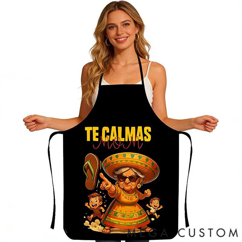 Personalized Fun Cartoon Character Printed Apron – a Hilarious Gift for Mom