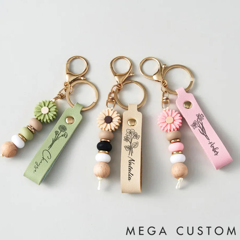 Personalized Name Keyring, Cute Custom Bag Charm, Gift for Family