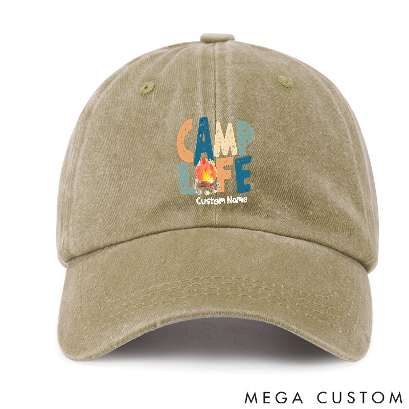 Personalized Camping Mountain Hat Family Camp Hat Adventure Washed Cap Gifts for Outdoor 
