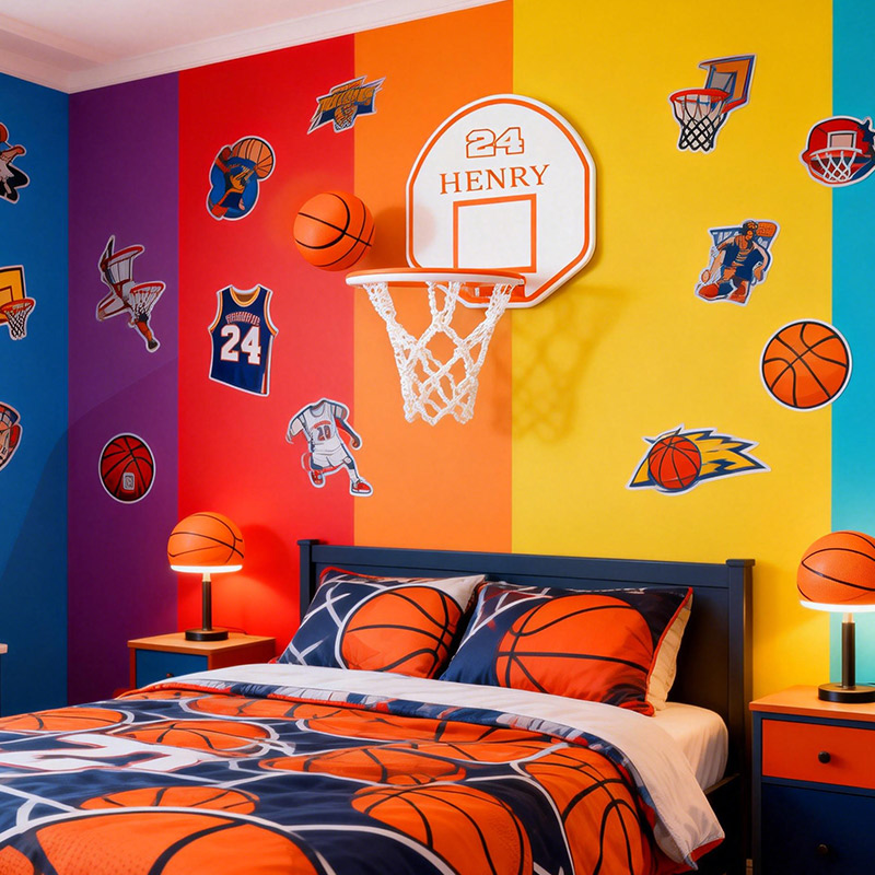 Personalized Mini Basketball with Swishing Net 3D Printable Mini Hoop with Custom Name and Number