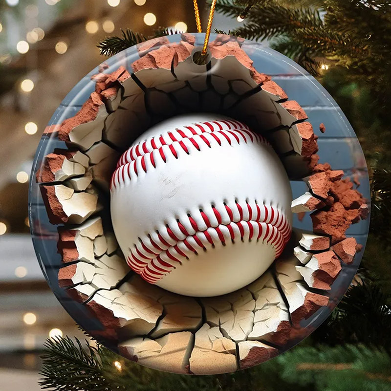 Personalized Sports Christmas Ornaments with Baseball Soccer and Basketball Designs Perfect Holiday Decor for Sports Fans