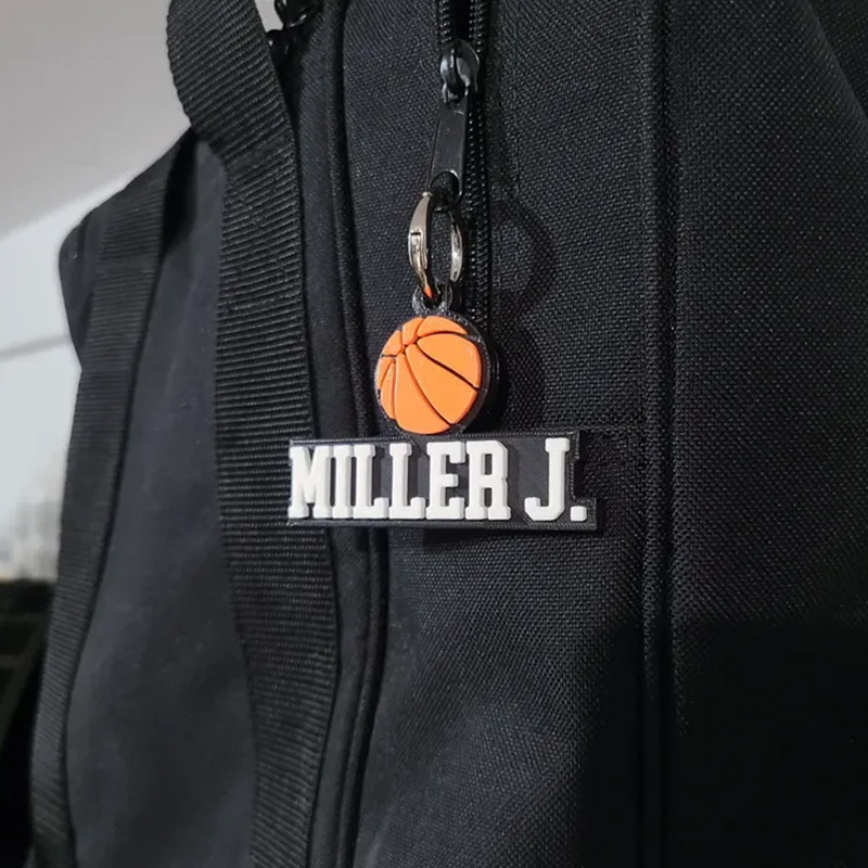 Personalized Sports Keychains with Custom Names and 3D Sports Ball Designs
