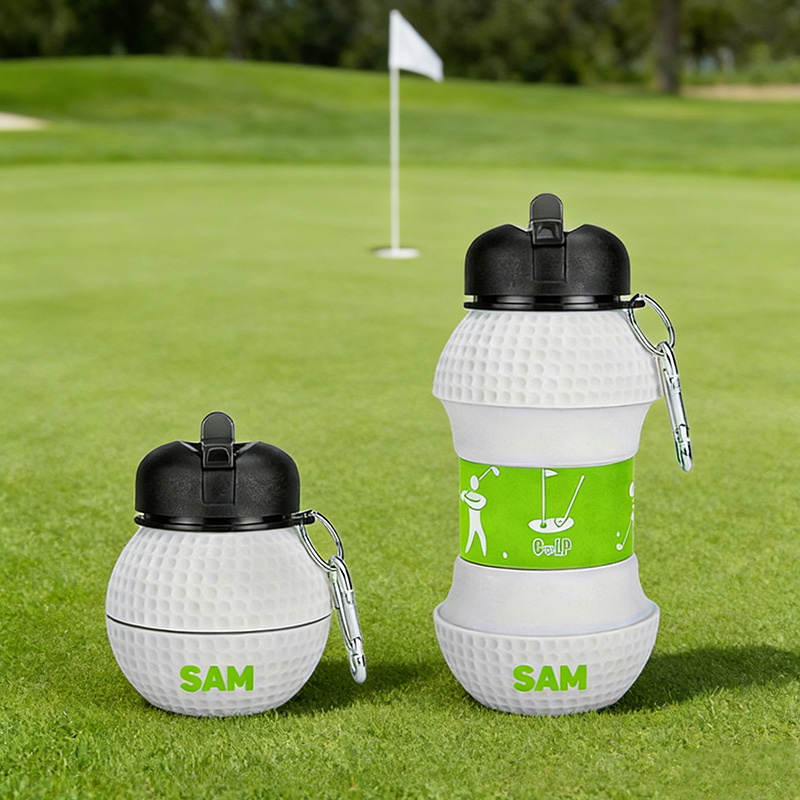 Personalized Foldable Clssic Golf Water Cup Silicone Golf Sports Water Bottle Custom Name Gift for Golf Lovers