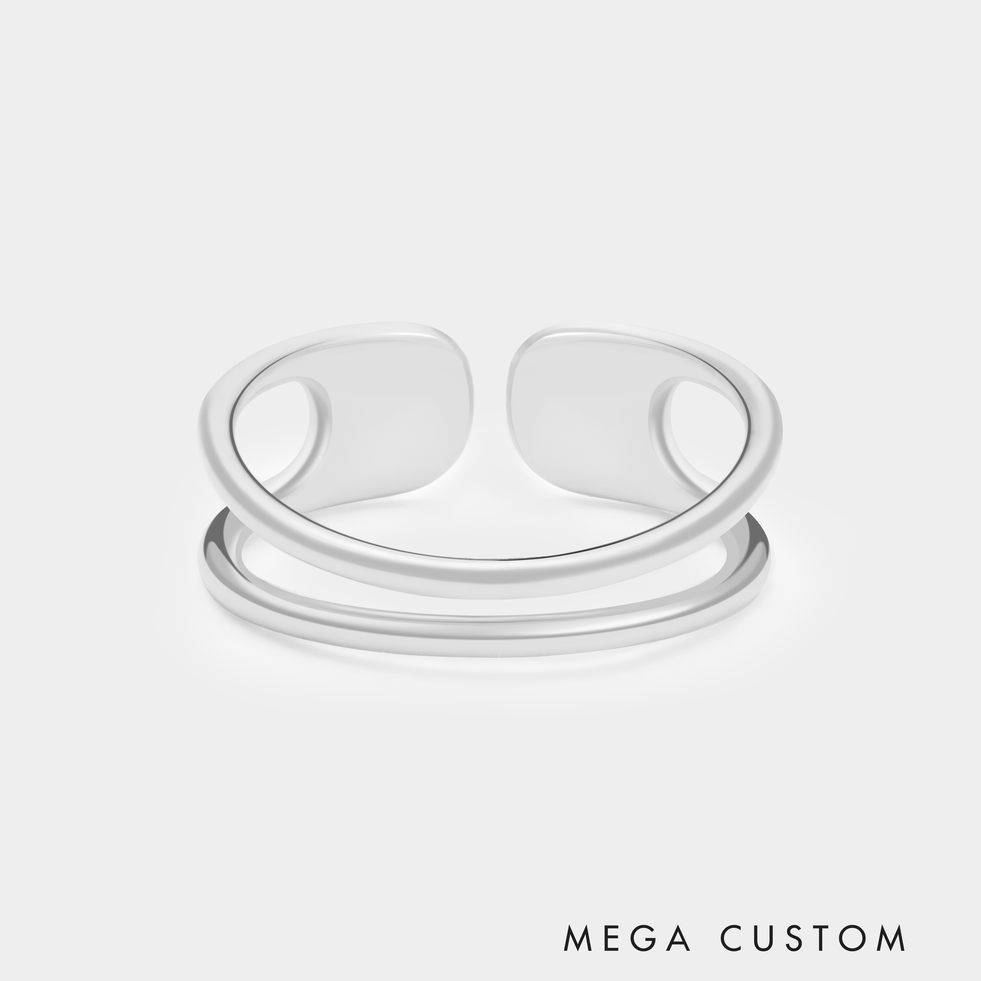 Personalized Couple's Open Love Initial Ring with Heart Design Personalized Romantic Jewelry for Lovers 925 Sterling Silver