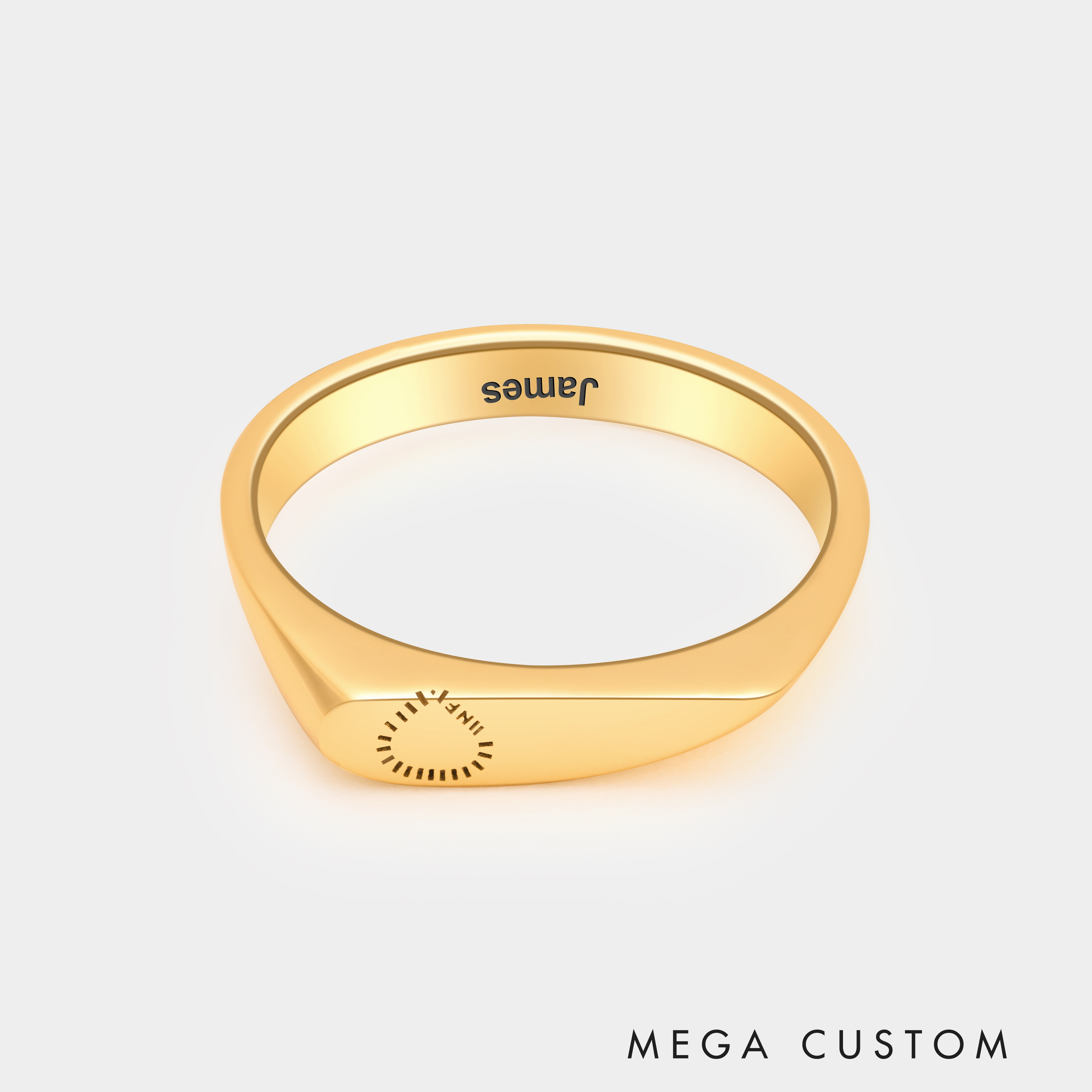 Personalized Half-Heart Infinity Symbol Couple's Matching Rings Personalized Gold Promise Jewelry 925 Sterling Silver