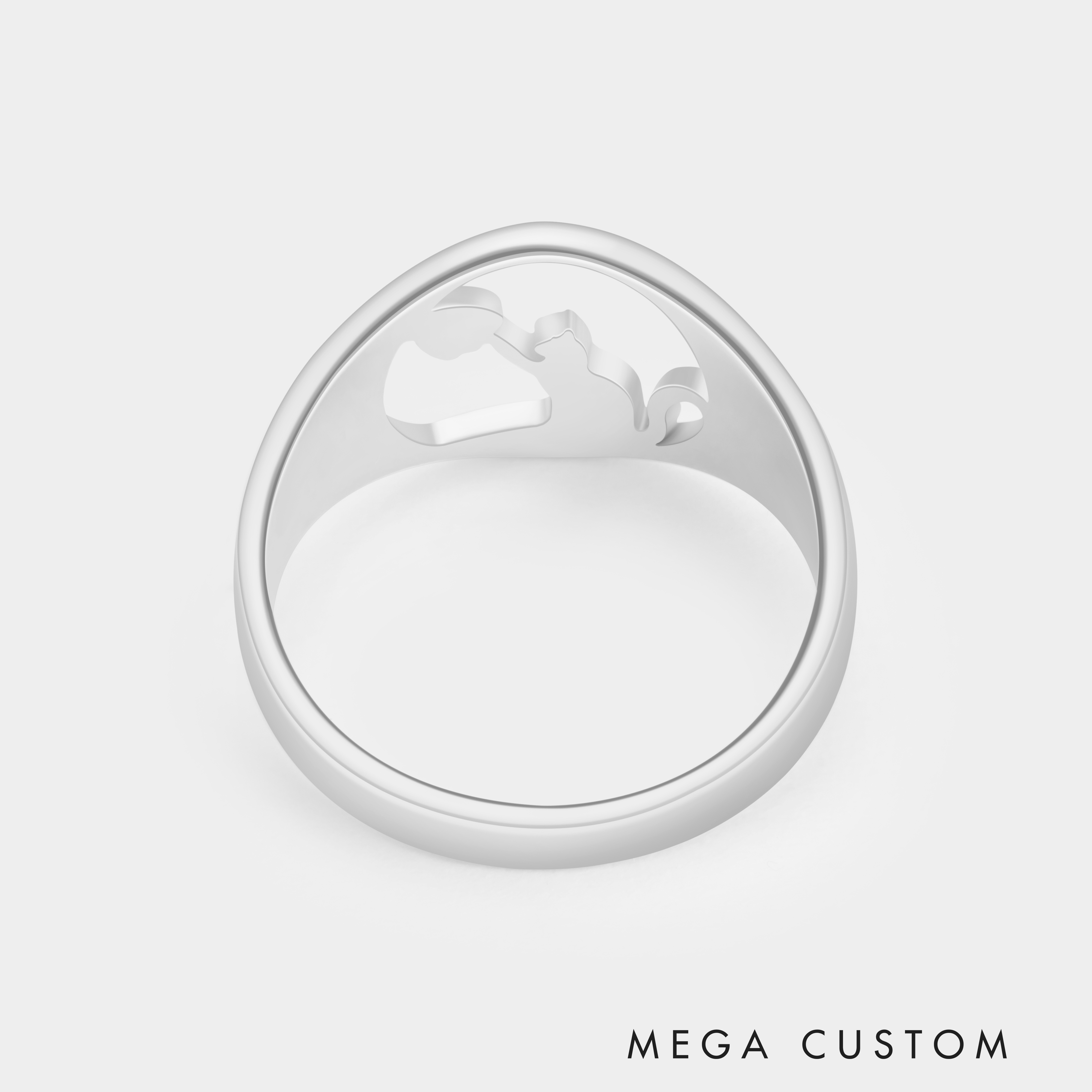 Personalized Cat and Paw Ring with Engraved Name Unique Gift for Cat Lovers and Pet Owners 925 Sterling Silver