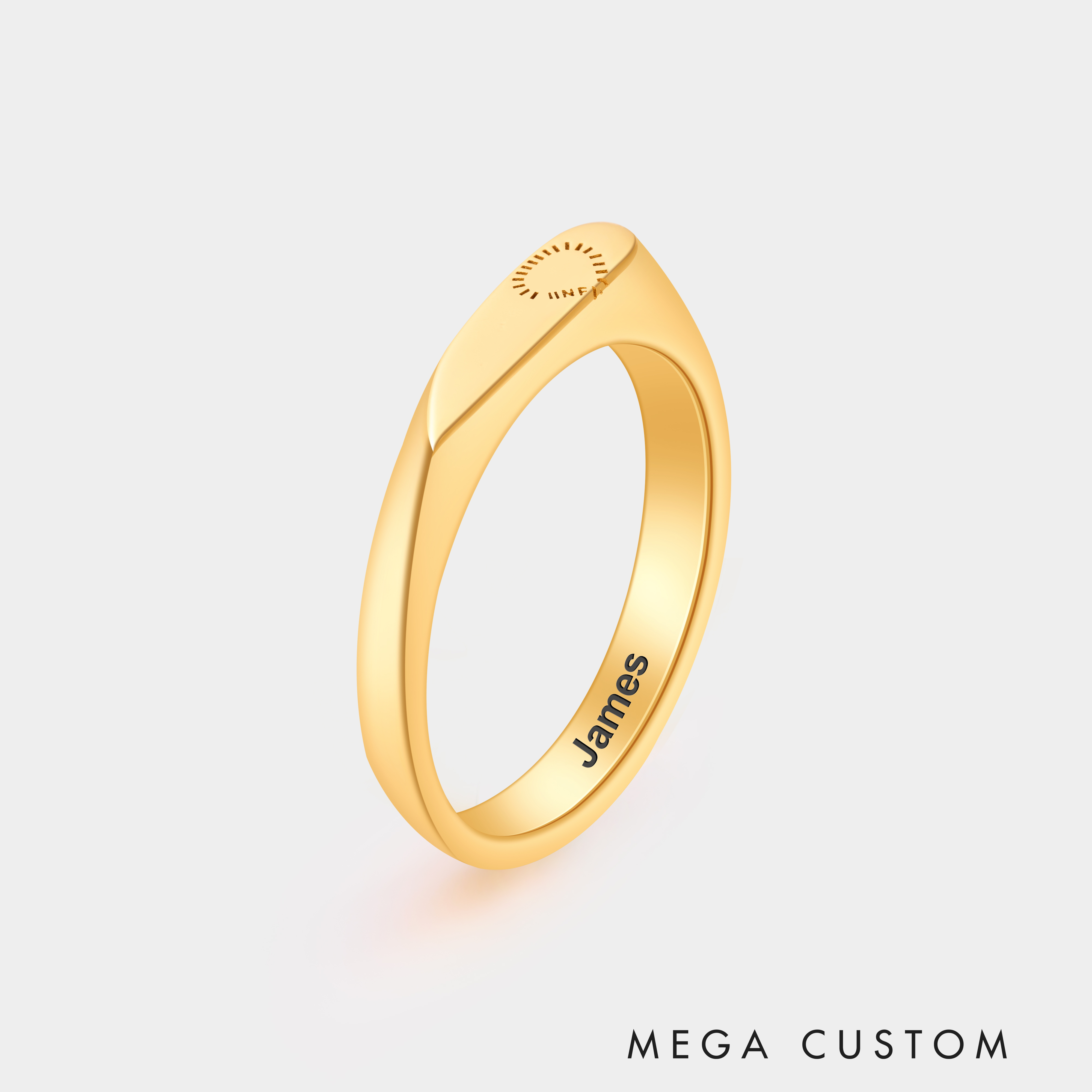 Personalized Half-Heart Infinity Symbol Couple's Matching Rings Personalized Gold Promise Jewelry 925 Sterling Silver