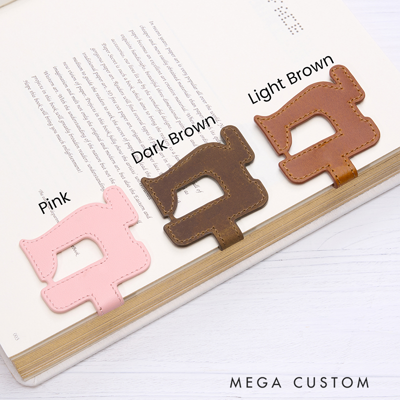 Personalized Leather Bookmark Sewing Machine Shaped Bookmark Magnetic Bookmark Custom Name Engraved Page Marker Perfect Gift for Sewers and Crafters Unique Handmade Leather Accessory