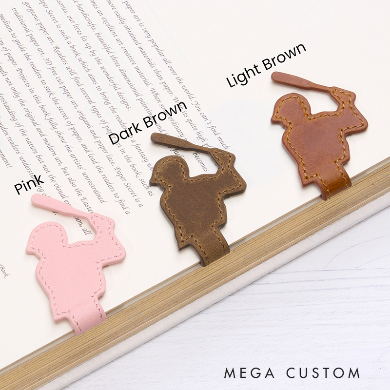 Personalized Leather Bookmark Baseball Shaped Bookmark Magnetic Bookmark Custom Name Engraved Page Marker Gift for Readers and Baseball Fans Unique Book Accessory  