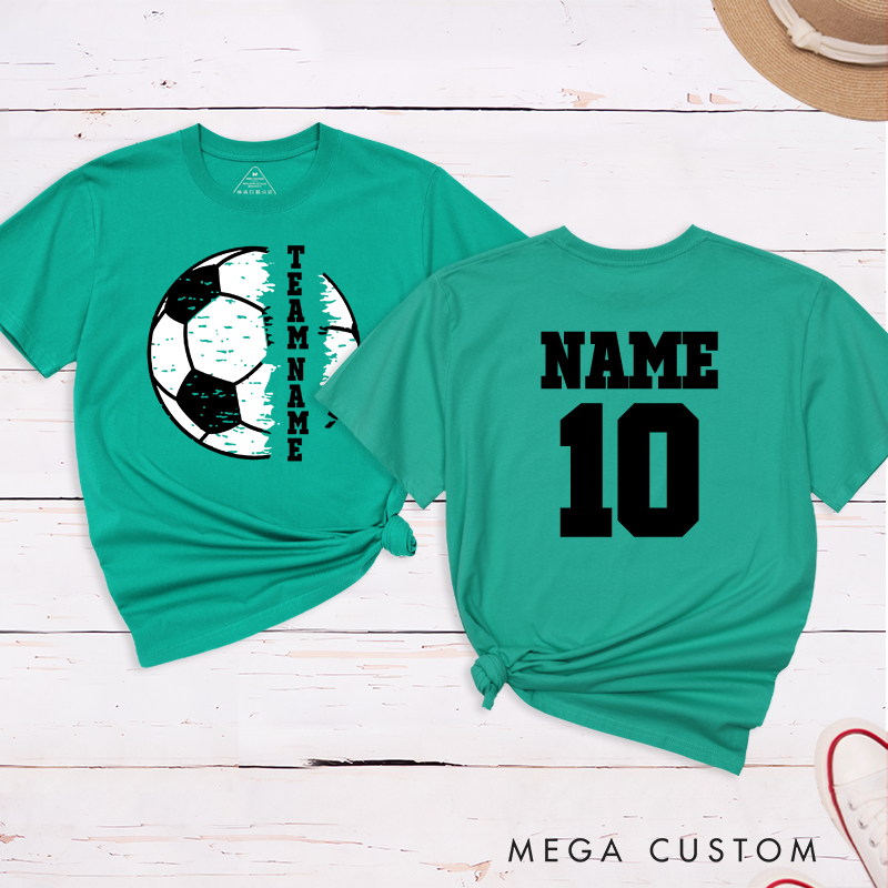 Personalized Soccer Team T-Shirt with Custom Name and Number