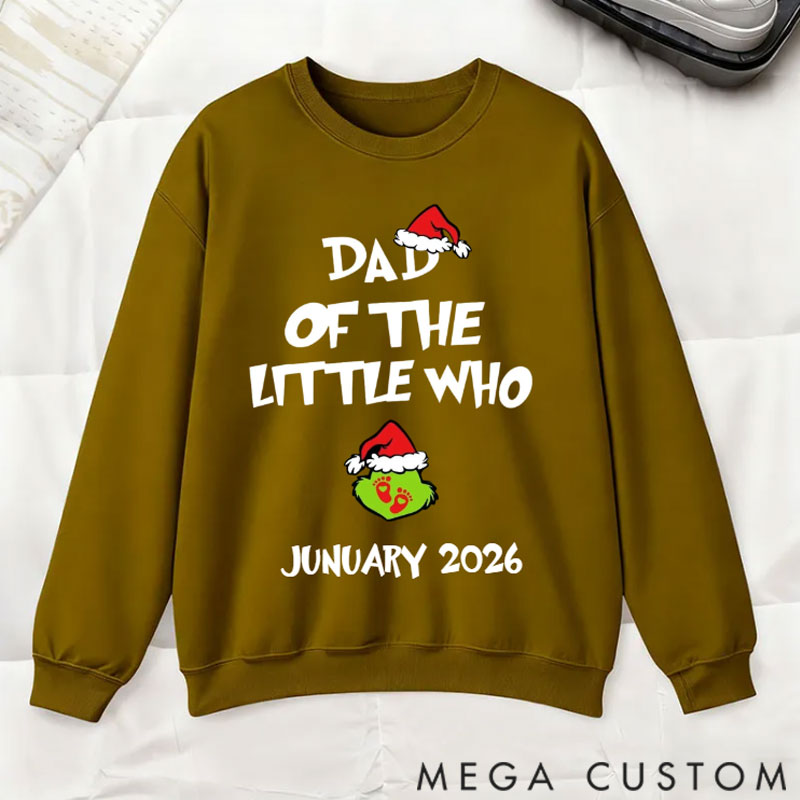 Personalized Custom Grincmas Pregnancy Announcement sweatshirt,Christmas Maternity,Christmas Pregnancy shirt,A little who is due sweatshirt,Baby Reveal