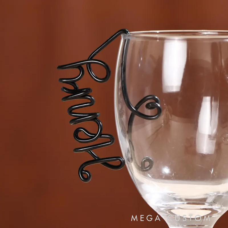 Personalized Name Wine Glass Decorations, Custom Wedding Seating Card Settings, Wine Tour Gifts, Party Champagne Glass Labels,Decoration