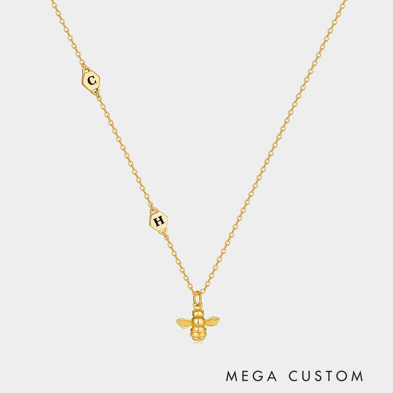 Personalized Engraved Bee Pendant Necklace A Gift for Your Beloved   Sterling Silver Necklace