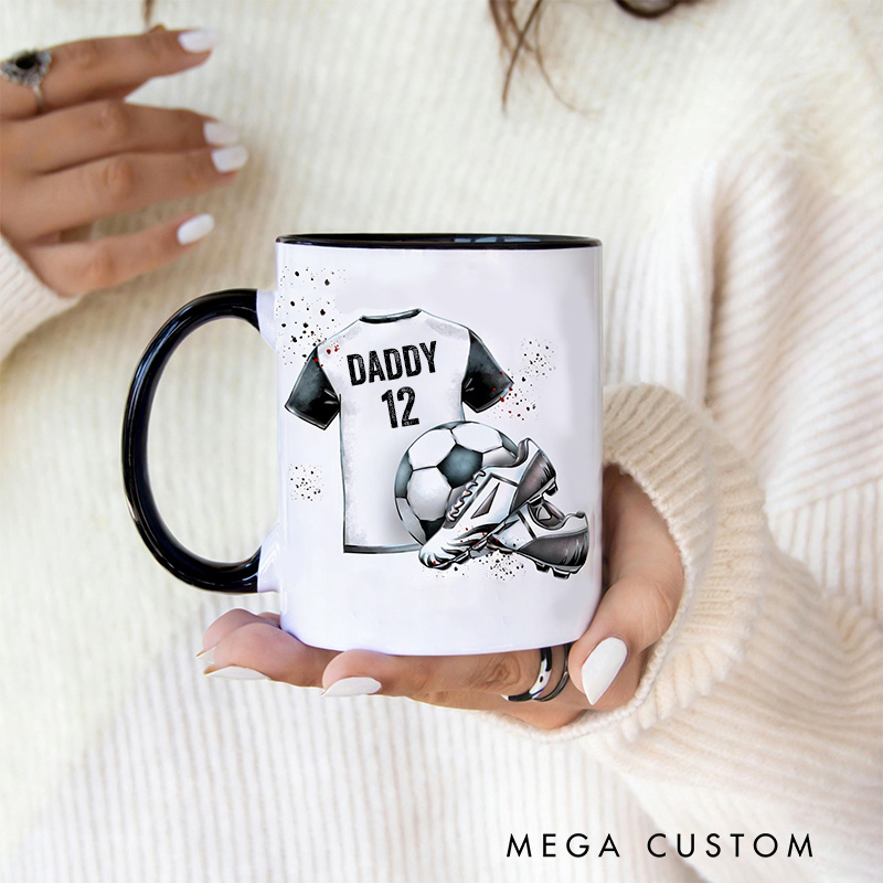 Personalized Soccer Jersey Design Mug with Custom Name and Number for Athletes and Fans
