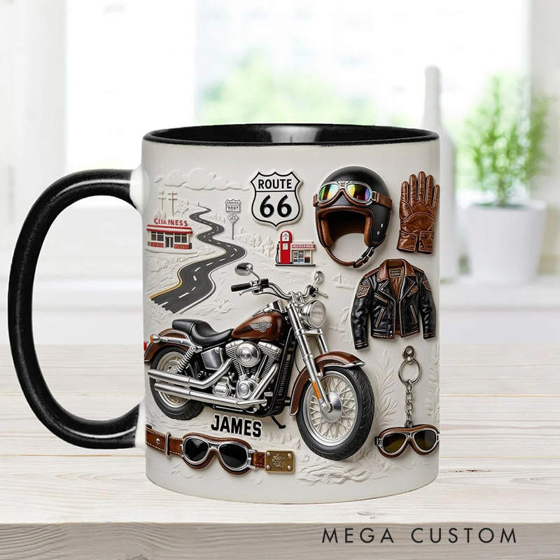 Personalized Motorcycle Accent Mug Biker Custom Name Mug Unique Gift for Bikers