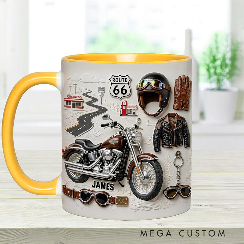 Personalized Motorcycle Accent Mug Biker Custom Name Mug Unique Gift for Bikers