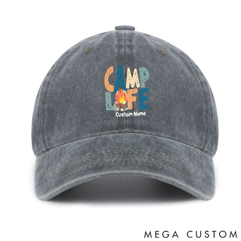 Personalized Camping Mountain Hat Family Camp Hat Adventure Washed Cap Gifts for Outdoor 