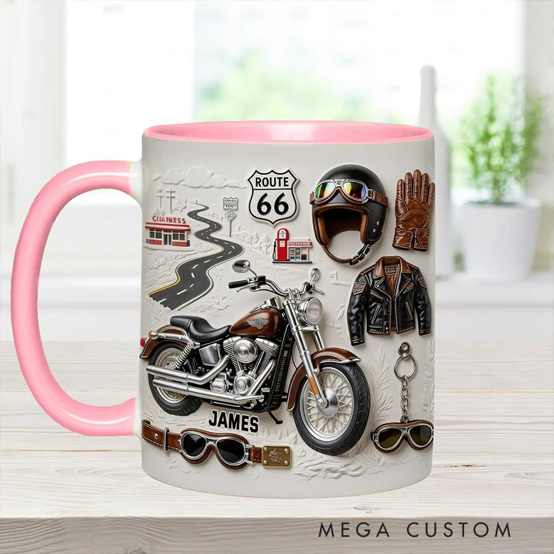 Personalized Motorcycle Accent Mug Biker Custom Name Mug Unique Gift for Bikers