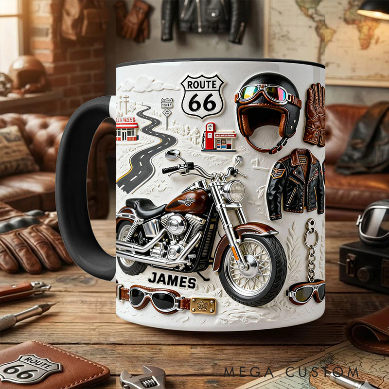 Personalized Motorcycle Accent Mug Biker Custom Name Mug Unique Gift for Bikers
