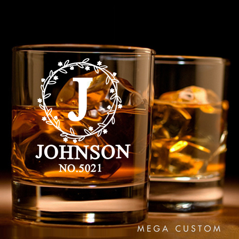 Personalized House Warming Whiskey Tumblers with House Number Custom Engraved Initial Whiskey Glass Wedding New Home Housewarming Gift Moving in Gift