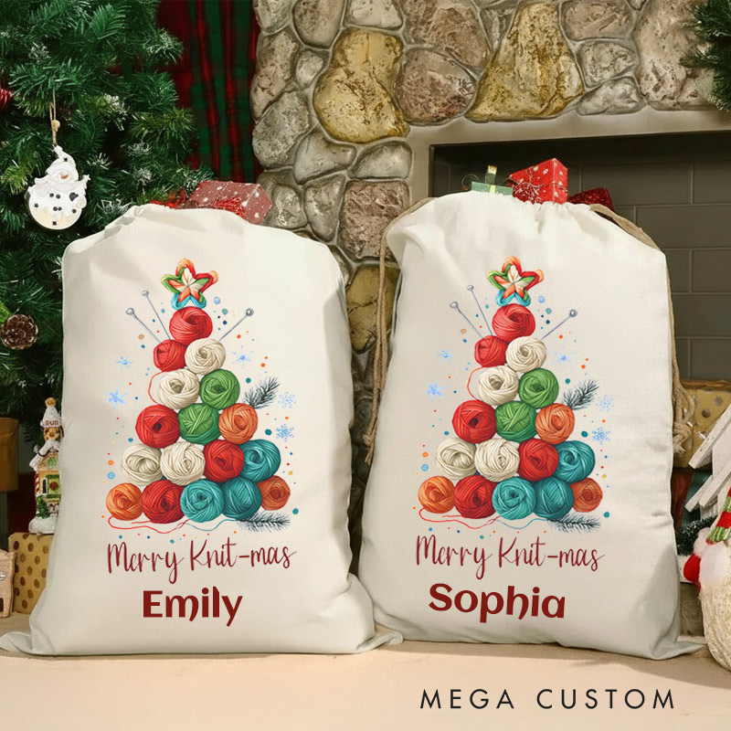 Personalized Knitting Bag Christmas 2025 Merry Kit-mas Gift for Knitting Lover for Grandma