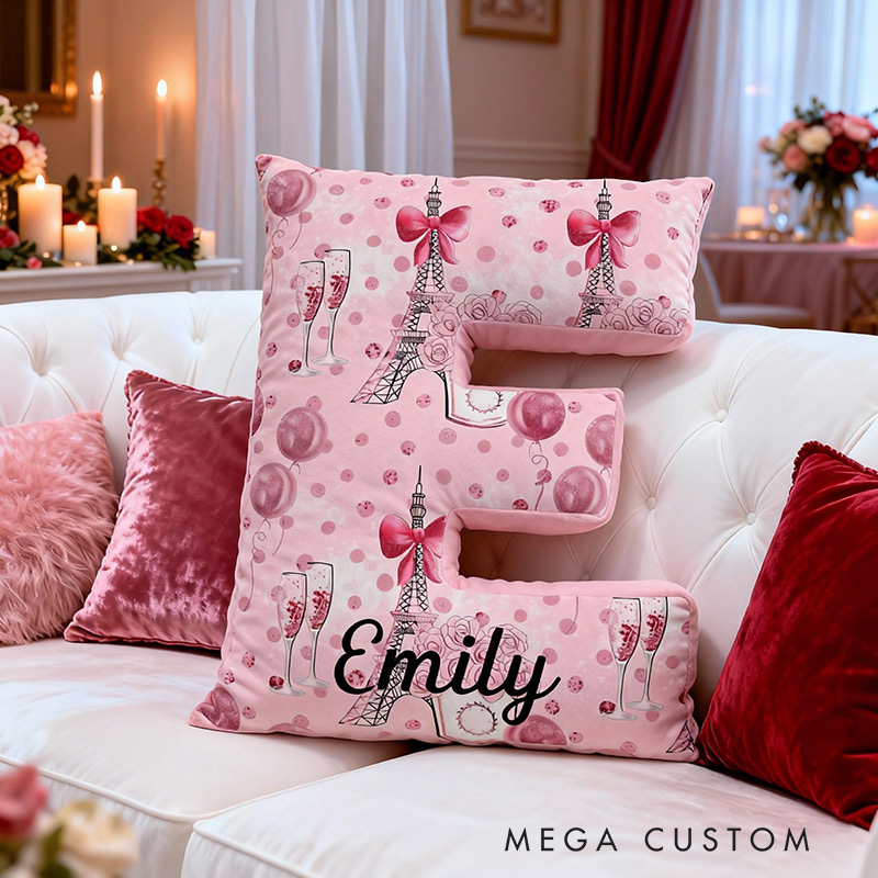 Personalized Paris Travel Pillow Graphic 3D Print Eiffel Tower Valentine's Day Vacation Date for Travel Lovers