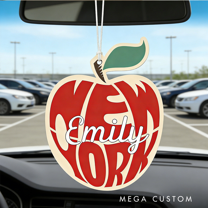 Personalized Aromatherapy Hanging Tag New York Apple Custom Gift for Travel Lovers