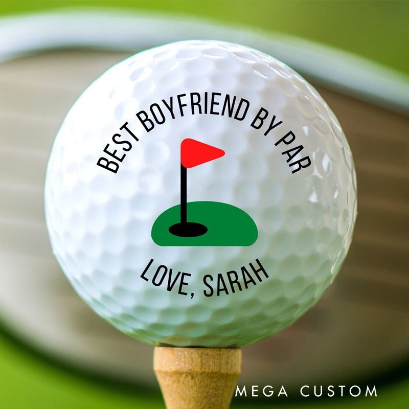 Personalized Best Husband by Par Golf Ball Valentines Day Golf Gift Best Boyfriend Gift Golf Balls for Him