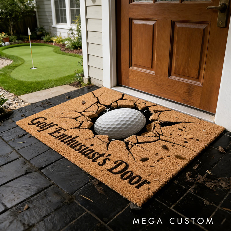 Personalized Golf Doormat  Flat 3D Printing Golf Hole with Customizable Text