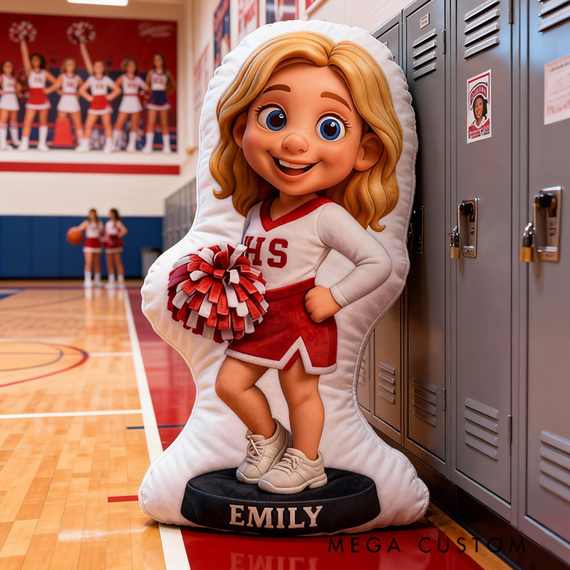 Personalize Cheerleader Pillow Graphic 3D Print Cheer Team Gift Cheerleader Gift Custom Photo